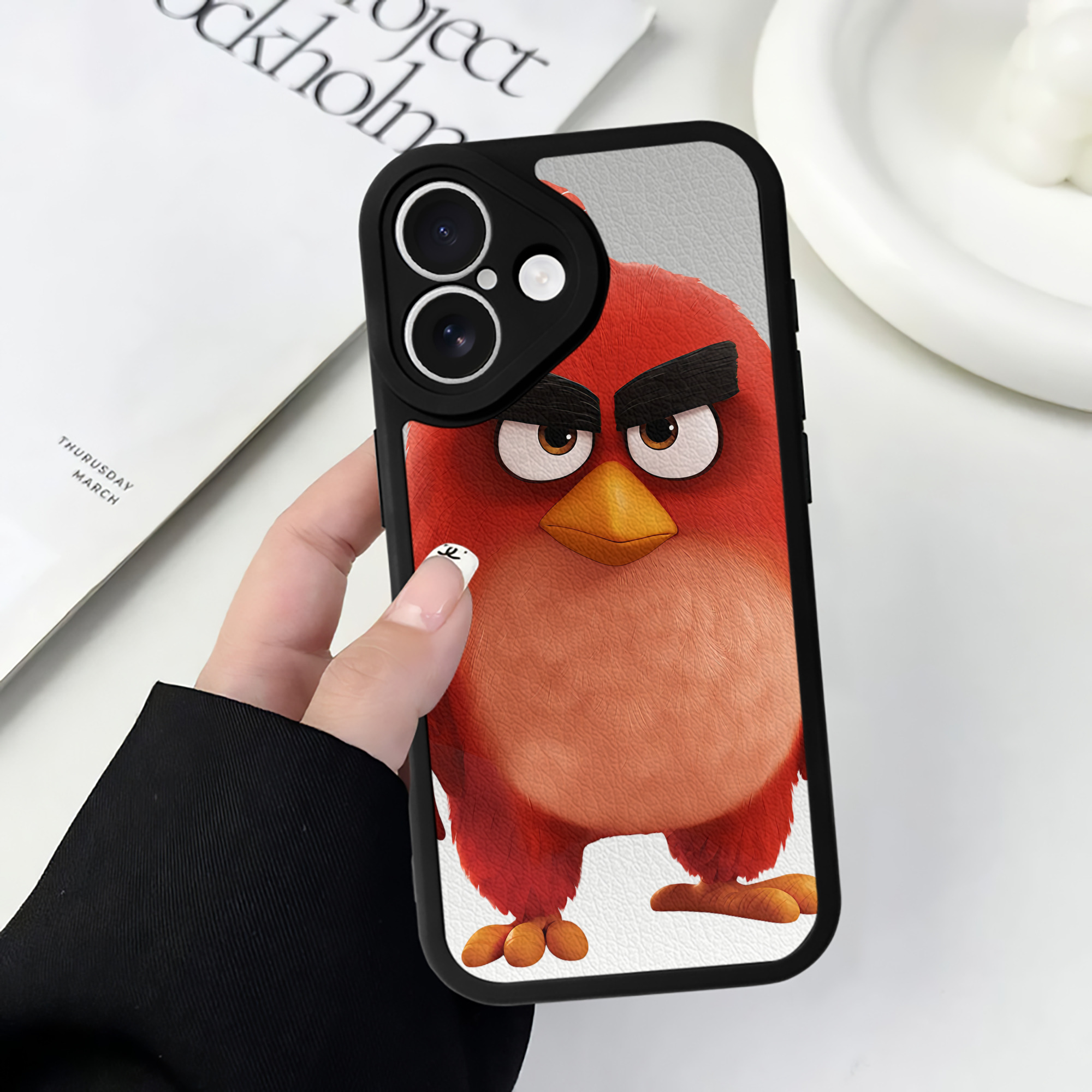 （画像用） Angry Birds アングリーバード 【iPhone 16シリーズ対応】シリコンスマホケース（レザー調） 材質：シリコン